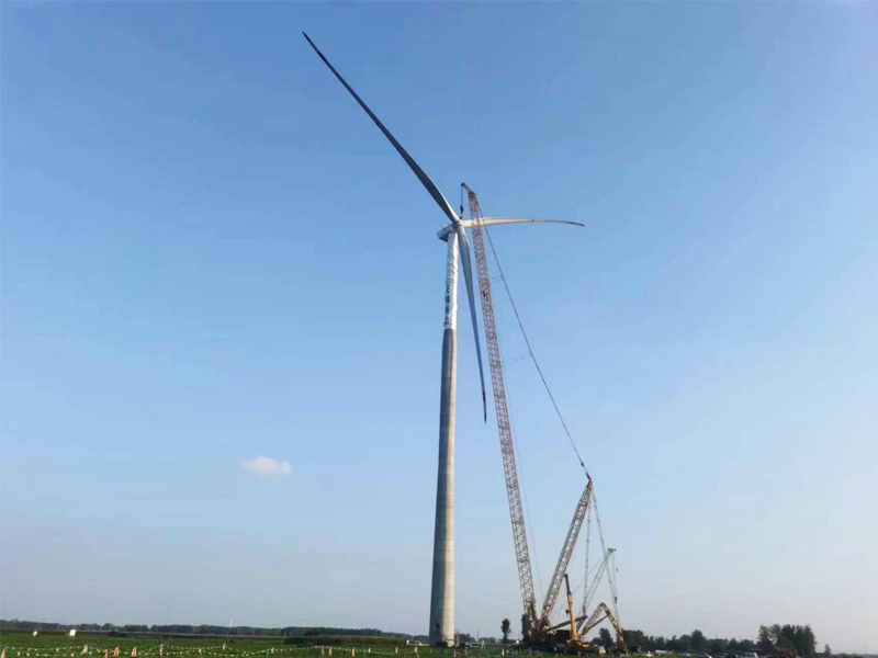 天润舞阳润金舞水50MW风电项目首台风力发电机组顺利完成